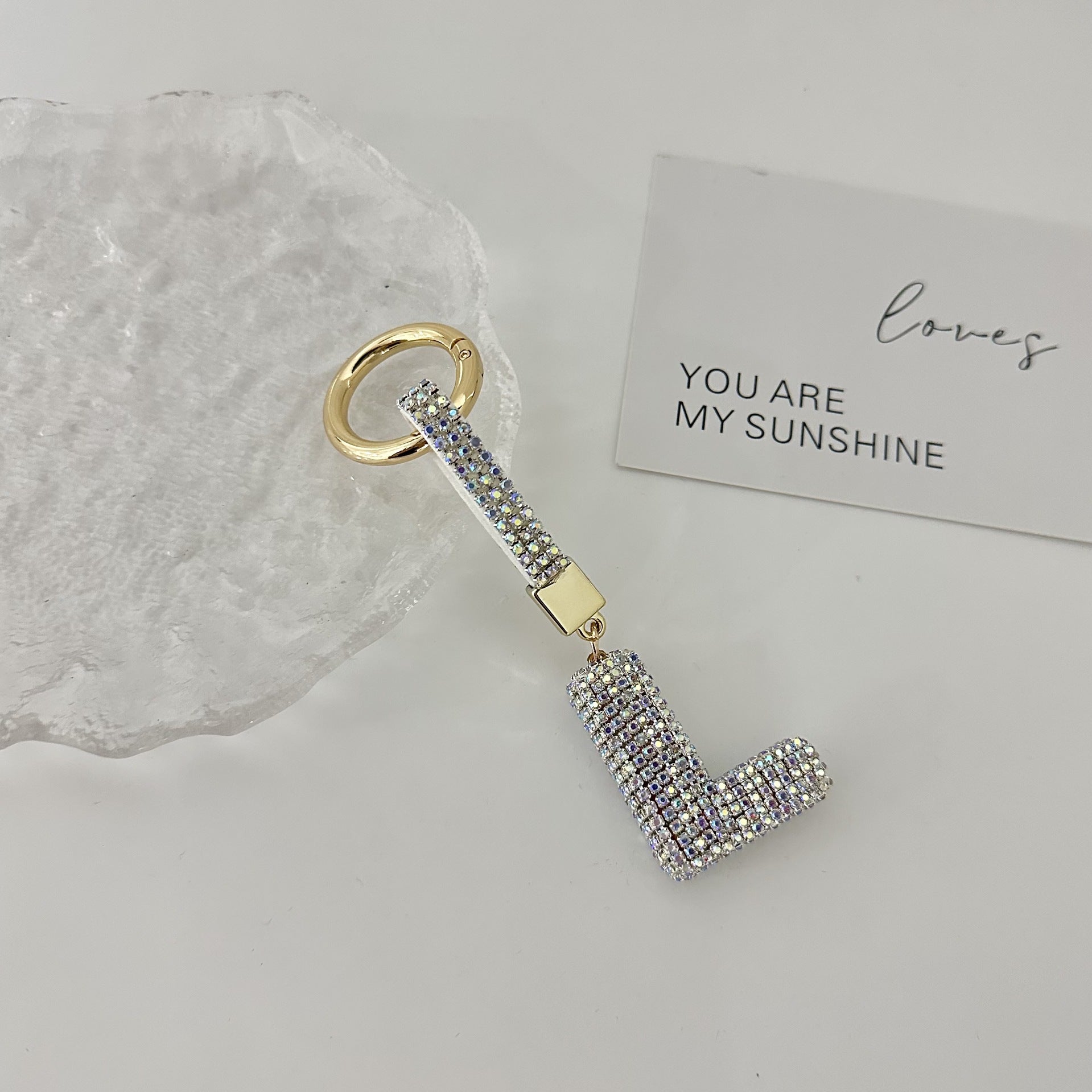 Wholesale Metal LOVE Full Set Diamond Keychain